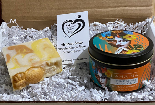 Pineapple And Coconut Milk Soap & Candle Set